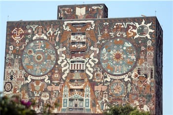 mosaics on library wall