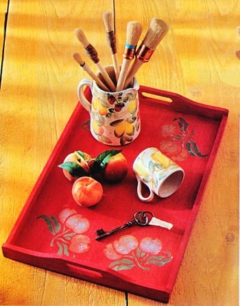 Stenciled tray