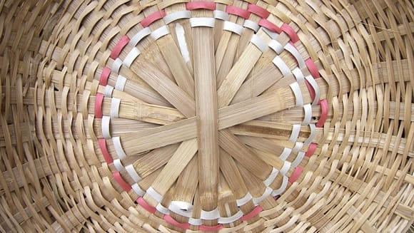 Woven bamboo basket