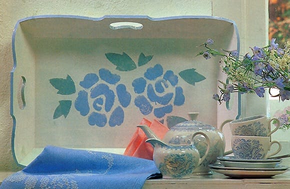 Stenciled tray