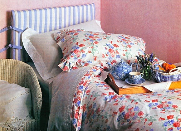 Striped fabric headboard